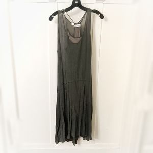 LACAUSA Double Layer Sheer Dress w pockets EUC